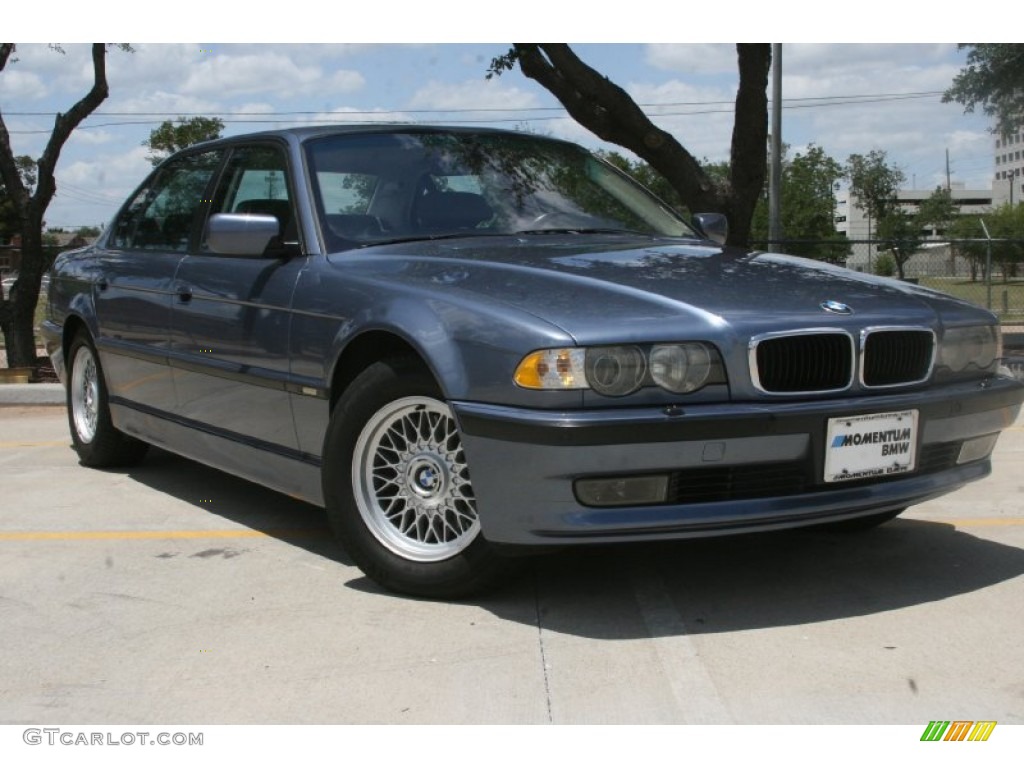 2001 7 Series 740iL Sedan - Steel Blue Metallic / Grey photo #1