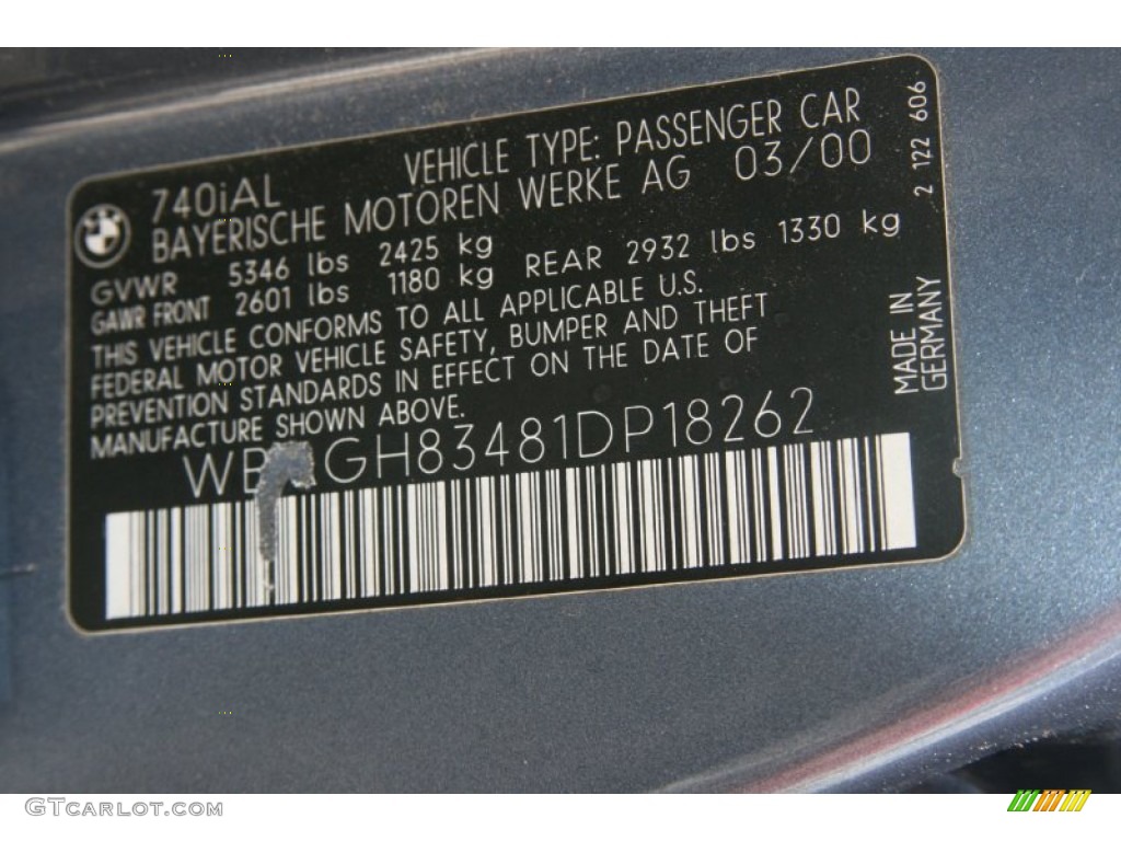 2001 7 Series 740iL Sedan - Steel Blue Metallic / Grey photo #5