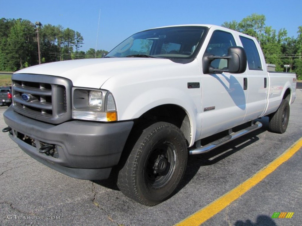 2004 F350 Super Duty FX4 Crew Cab 4x4 - Oxford White / Medium Parchment photo #3