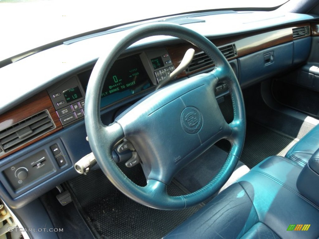 1996 Cadillac DeVille Sedan Blue Steering Wheel Photo #51157415