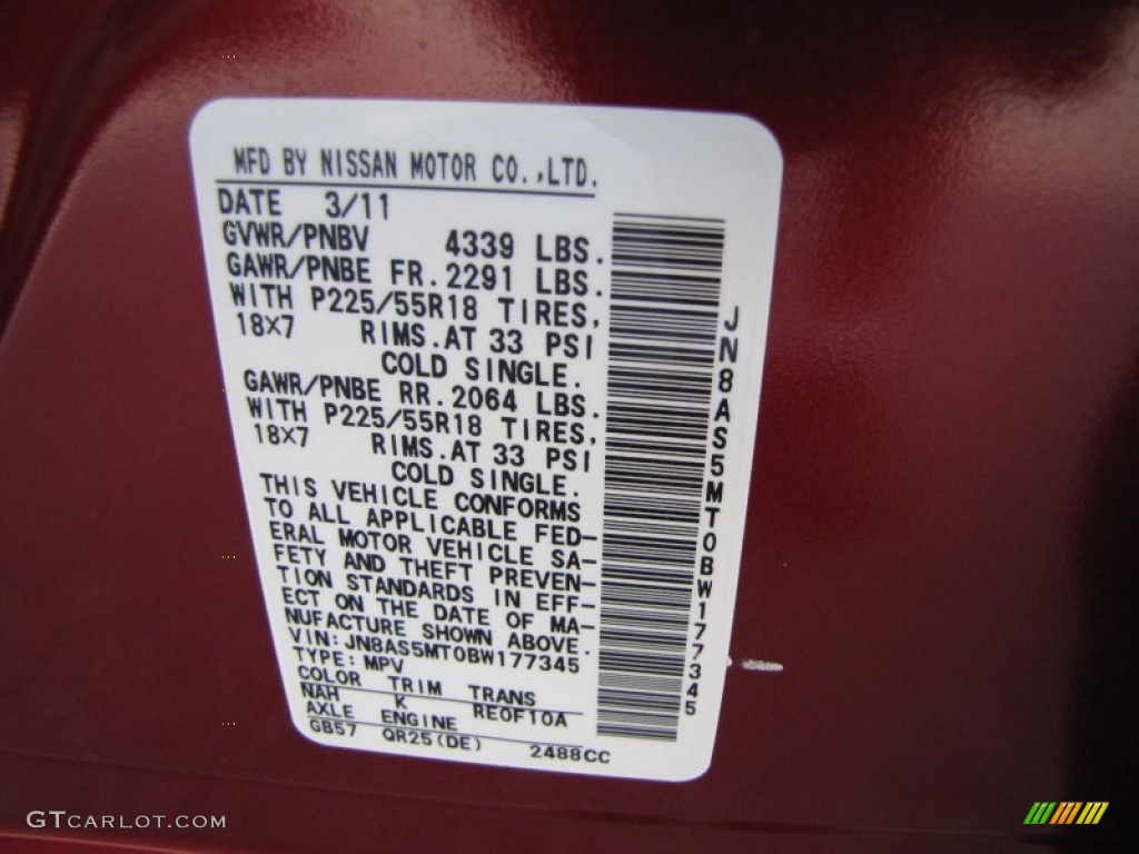 2011 Rogue SL - Cayenne Red / Gray photo #20