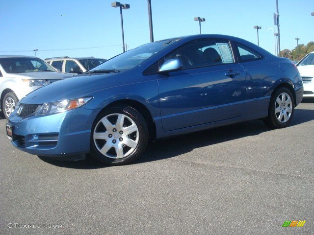 2010 Civic LX Coupe - Atomic Blue Metallic / Gray photo #2