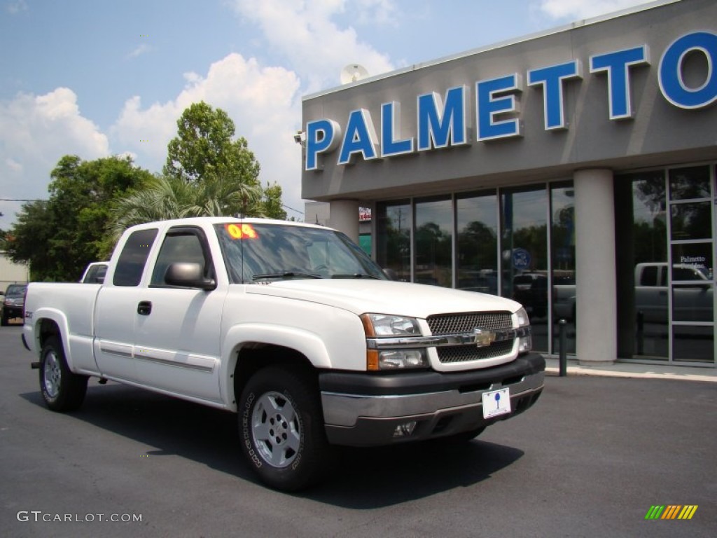 2004 Silverado 1500 Z71 Extended Cab 4x4 - Summit White / Dark Charcoal photo #2