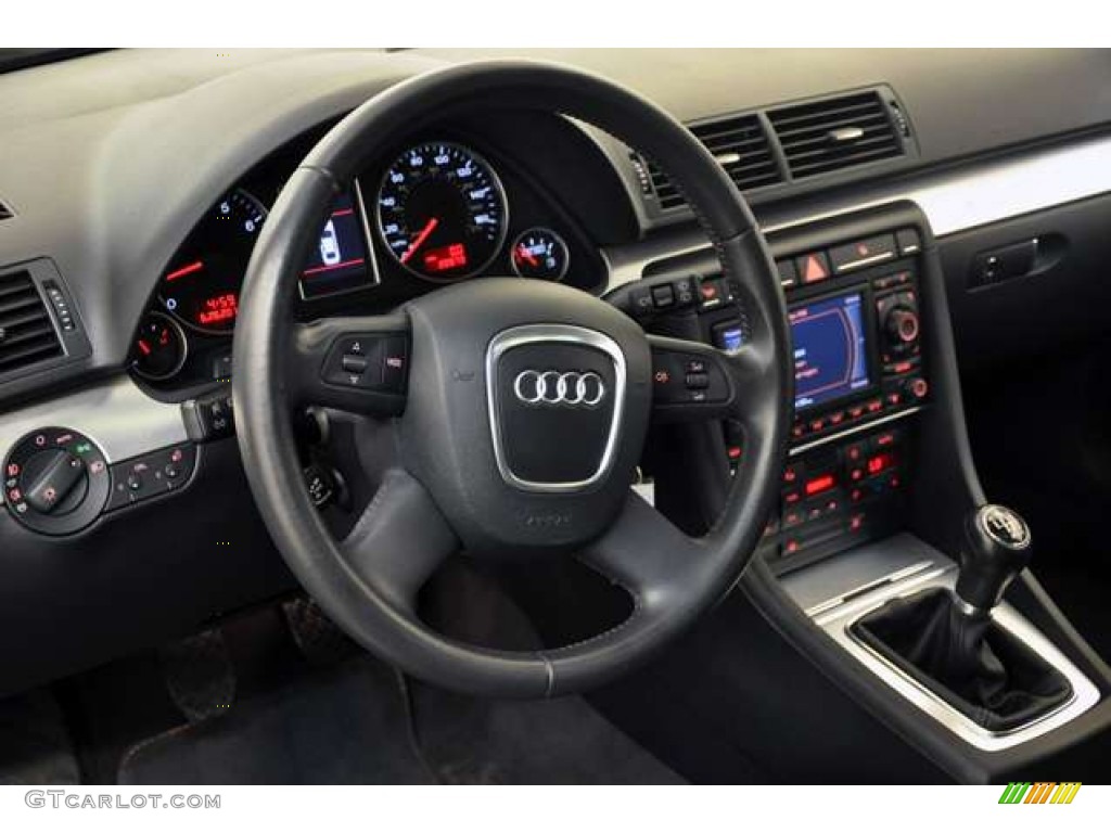 2008 Audi A4 2.0T quattro Avant Black Steering Wheel Photo #51161103