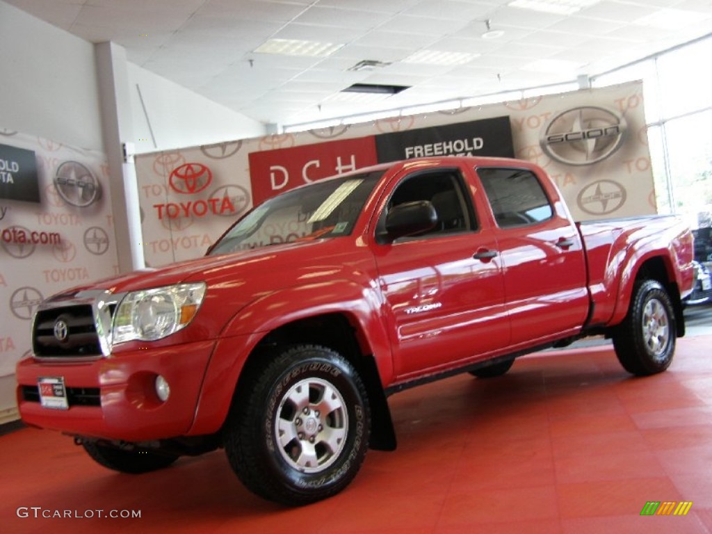 2008 Tacoma V6 SR5 Double Cab 4x4 - Radiant Red / Taupe photo #1