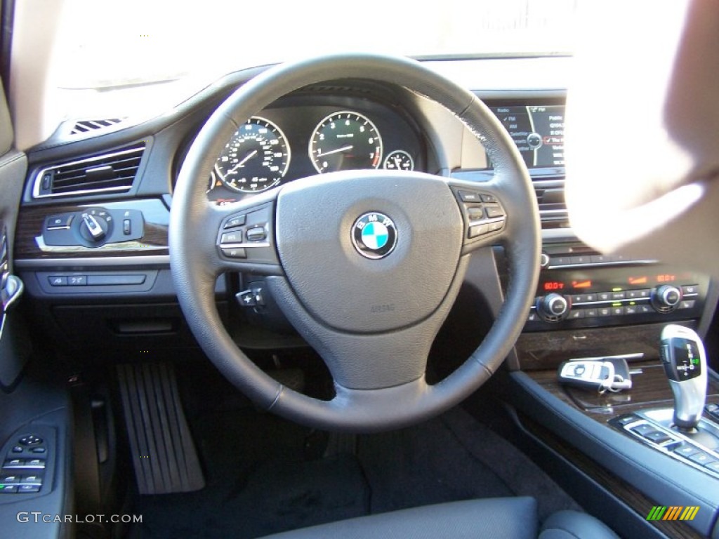 2010 BMW 7 Series 750Li xDrive Sedan Black Nappa Leather Steering Wheel Photo #51165315