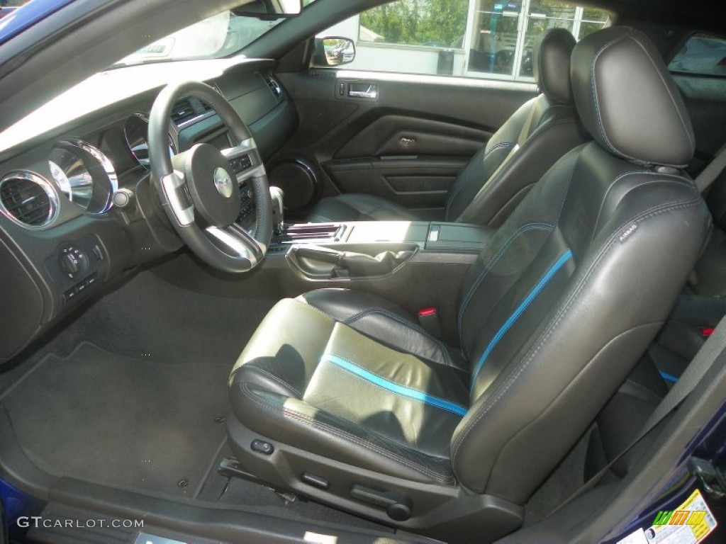Charcoal Black/Grabber Blue Interior 2010 Ford Mustang GT Premium Coupe Photo #51165609