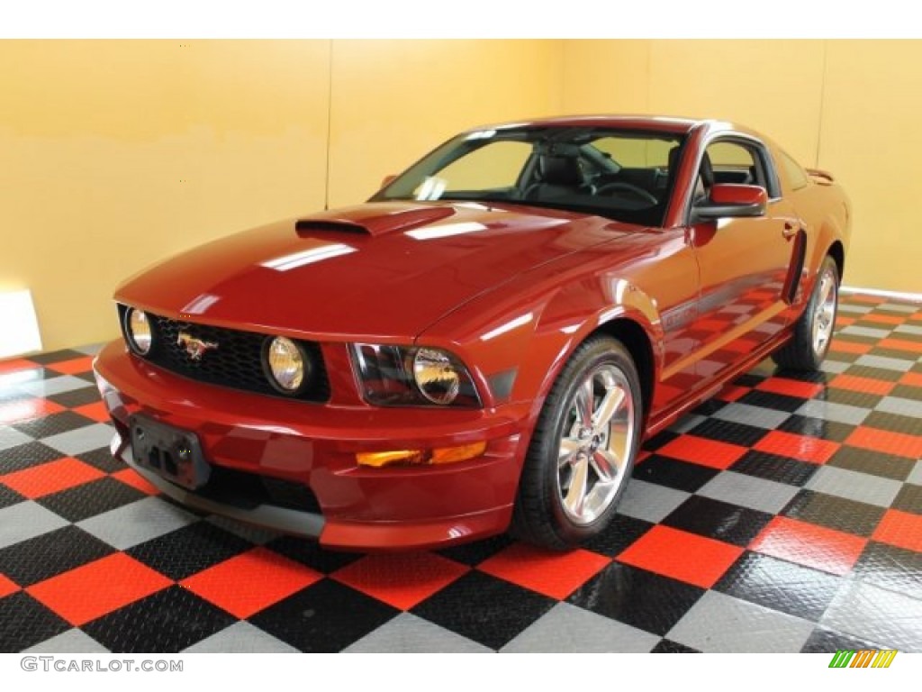 2008 Mustang GT Premium Coupe - Dark Candy Apple Red / Charcoal Black/Dove photo #2