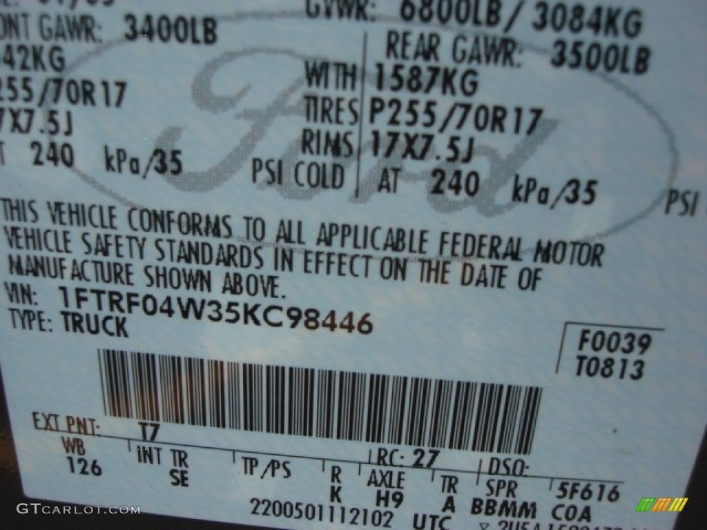2005 F150 STX Regular Cab 4x4 - Dark Stone Metallic / Medium Flint Grey photo #20