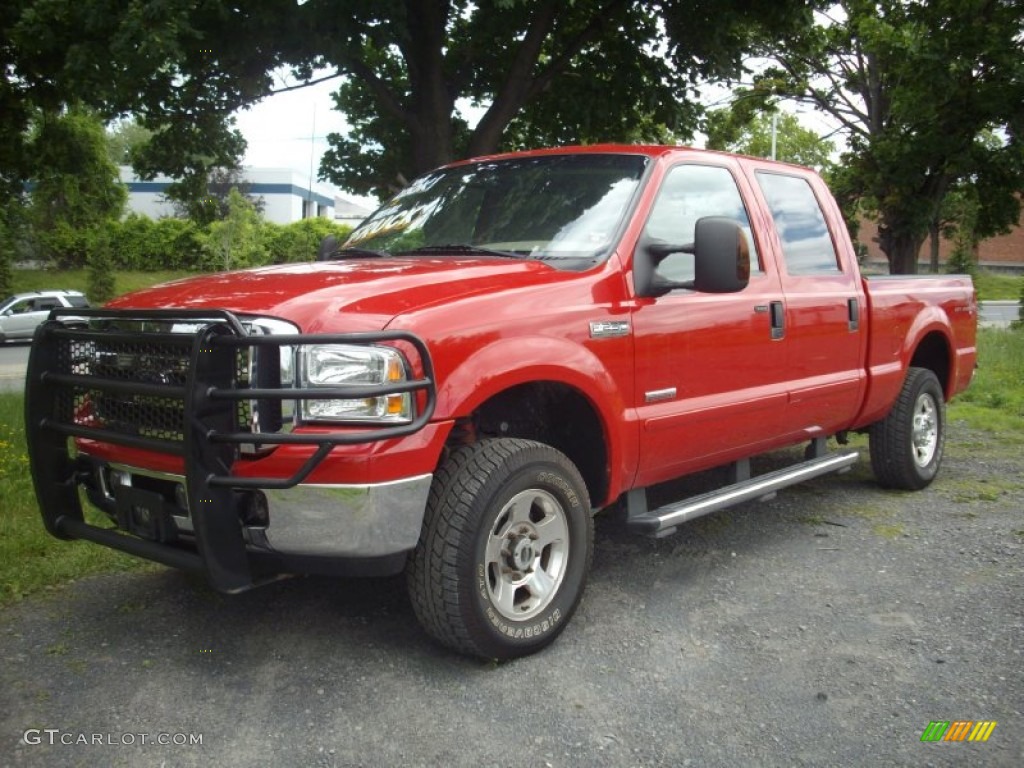 2006 F250 Super Duty Lariat Crew Cab 4x4 - Red Clearcoat / Tan photo #1