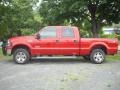 2006 Red Clearcoat Ford F250 Super Duty Lariat Crew Cab 4x4  photo #2