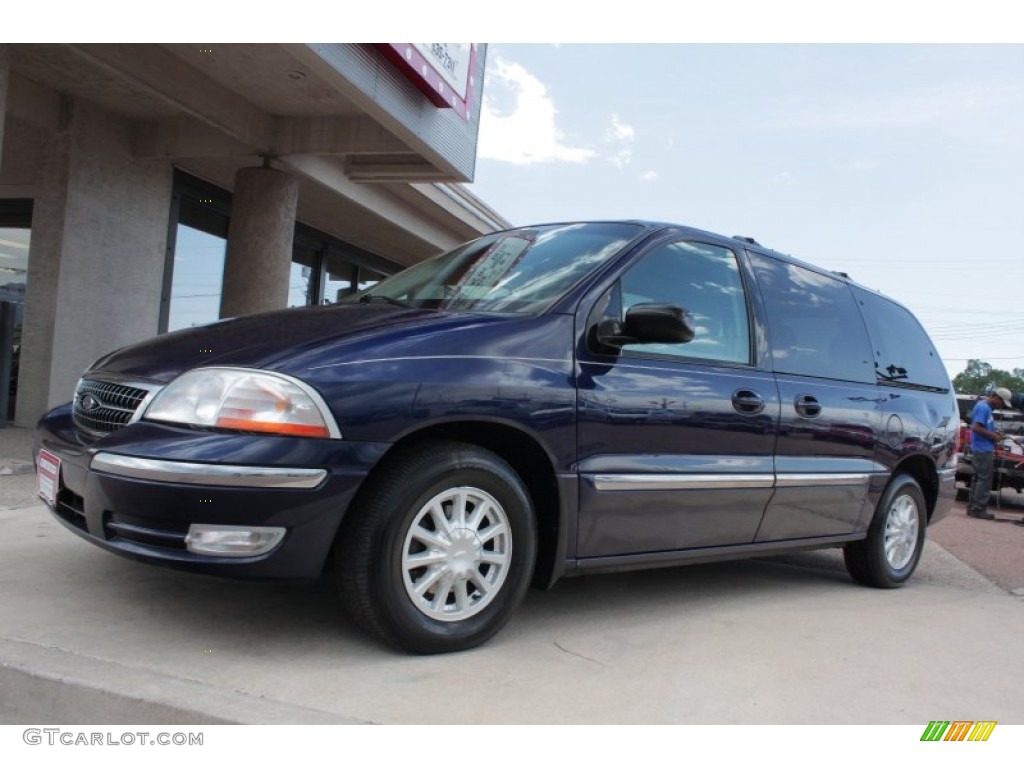 2000 Windstar SE - Medium Royal Blue Metallic / Medium Graphite photo #16