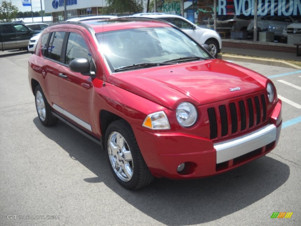 2007 Compass Limited 4x4 - Inferno Red Crystal Pearlcoat / Pastel Slate Gray photo #1