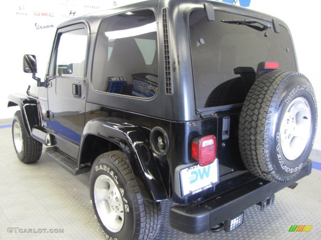 2002 Wrangler Sahara 4x4 - Black / Camel Beige/Dark Green photo #3