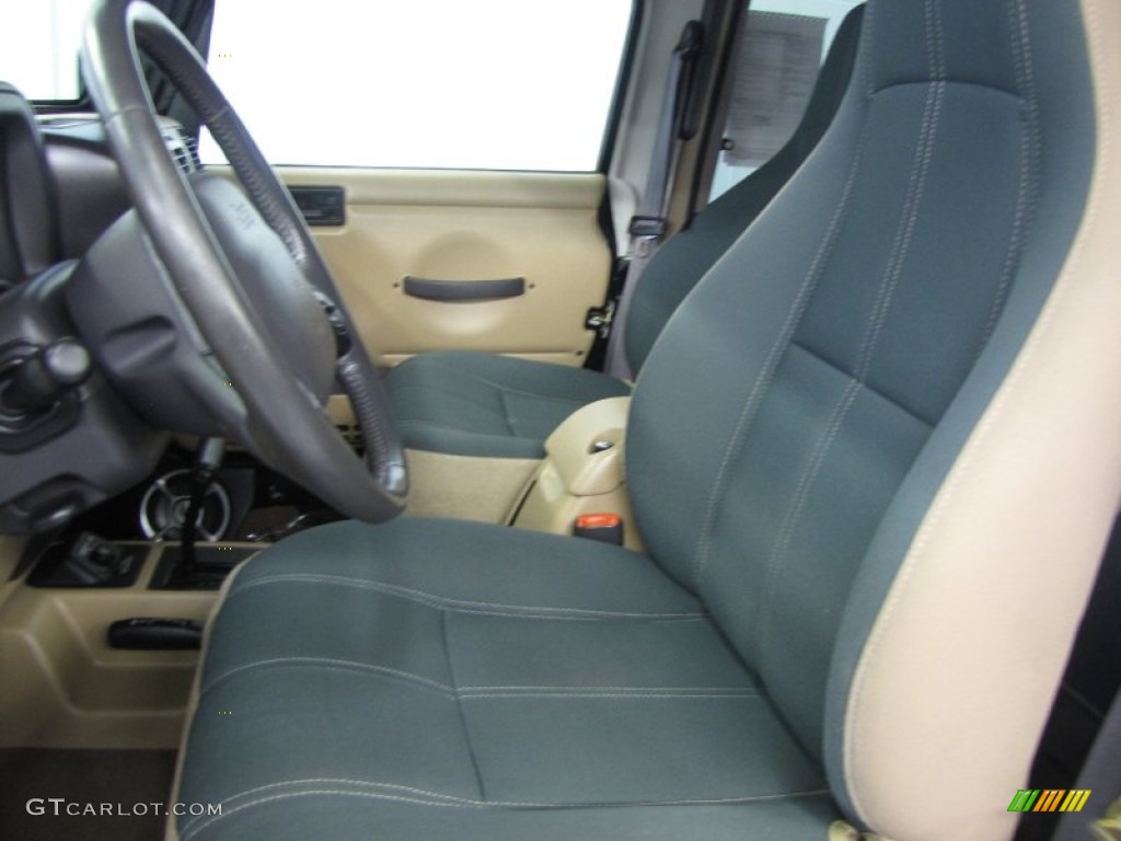 2002 Wrangler Sahara 4x4 - Black / Camel Beige/Dark Green photo #12
