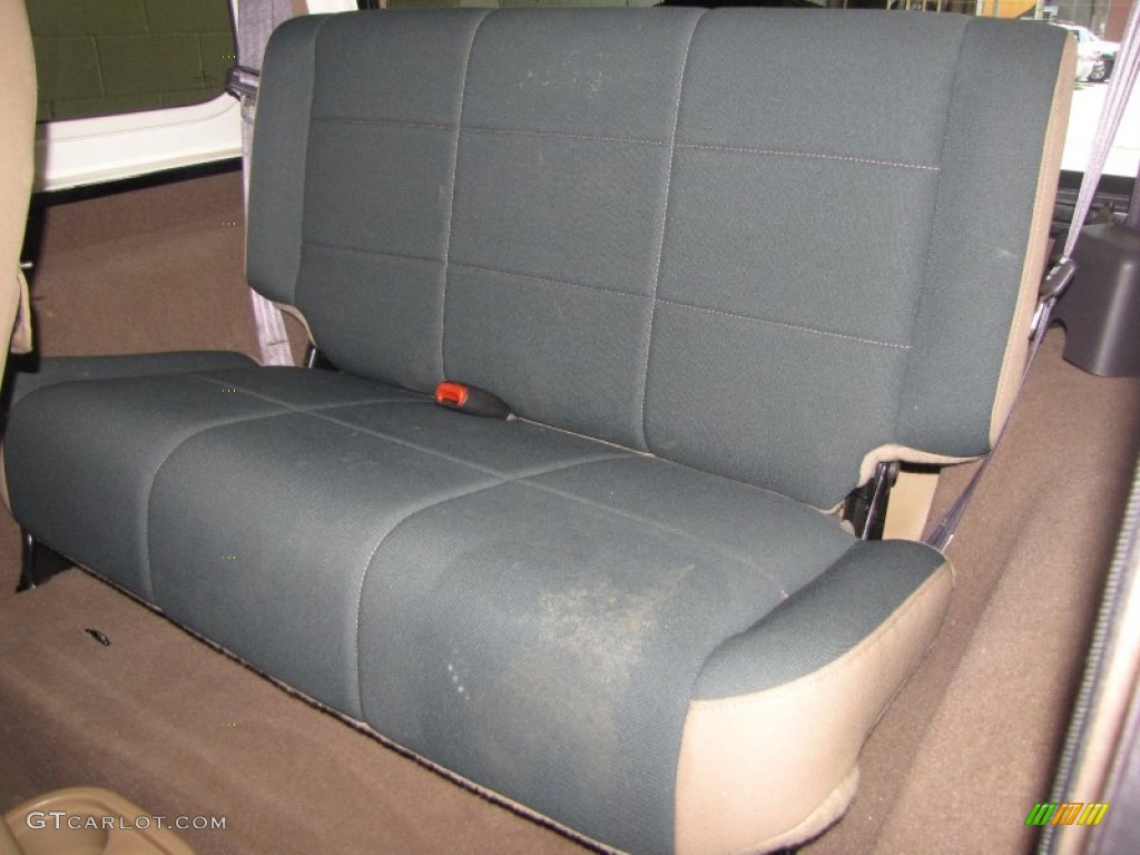 2002 Wrangler Sahara 4x4 - Black / Camel Beige/Dark Green photo #13