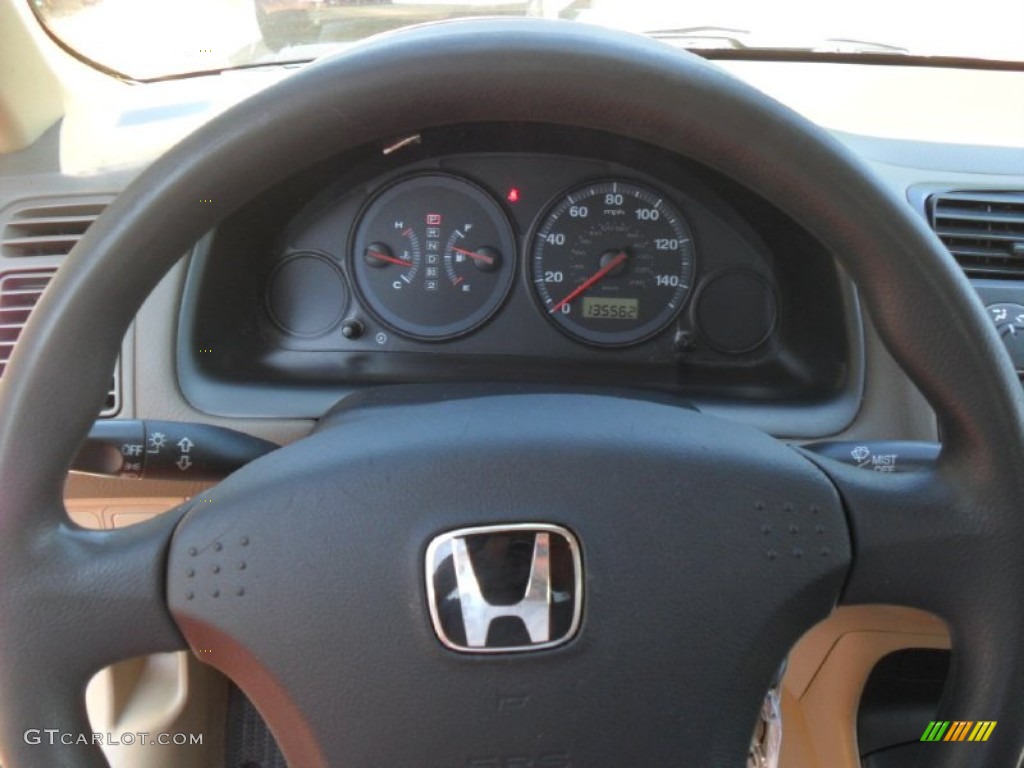 2005 Honda Civic Value Package Sedan Ivory Steering Wheel Photo #51187887