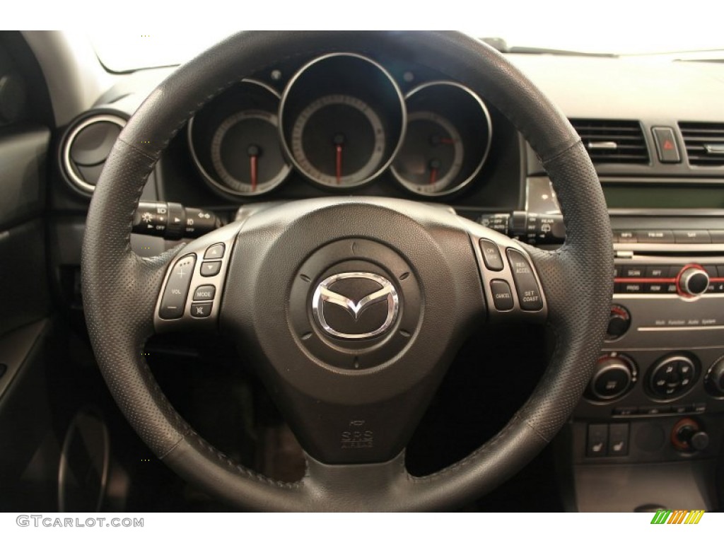 2007 Mazda MAZDA3 s Grand Touring Hatchback Black Steering Wheel Photo #51188184