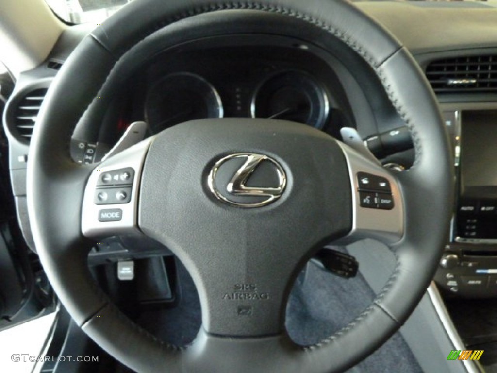 2011 Lexus IS 250 AWD Black Steering Wheel Photo #51190759