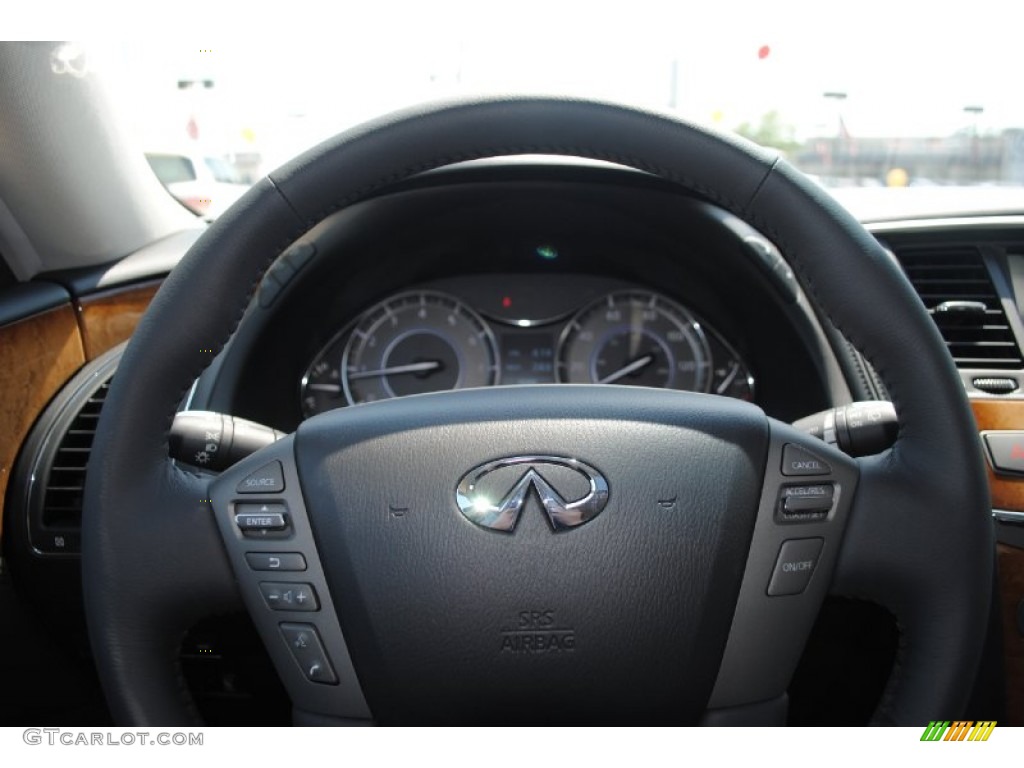 2011 Infiniti QX 56 4WD Graphite Steering Wheel Photo #51191373