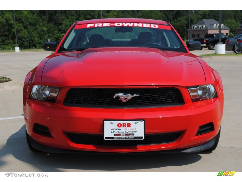 2011 Mustang V6 Premium Coupe - Race Red / Stone photo #2