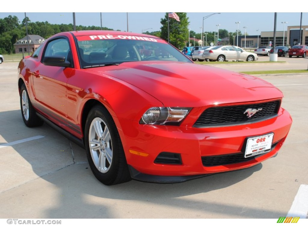 2011 Mustang V6 Premium Coupe - Race Red / Stone photo #3