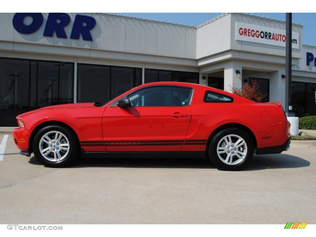 2011 Mustang V6 Premium Coupe - Race Red / Stone photo #8