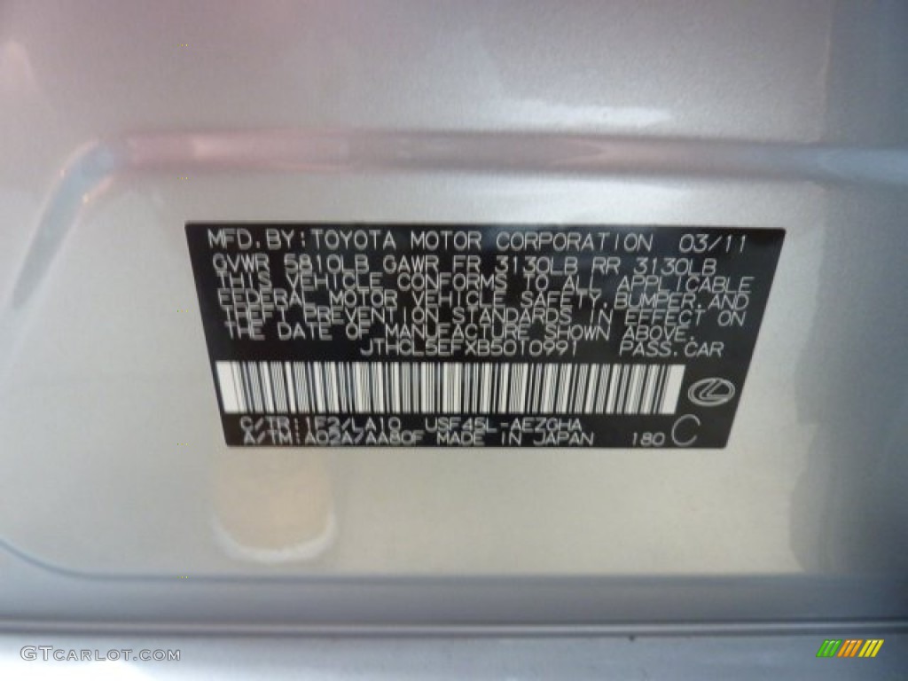 2011 LS Color Code 1F2 for Mercury Metallic Photo #51192811
