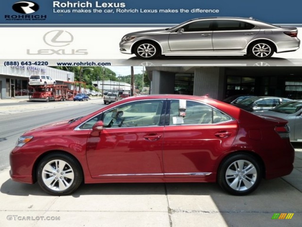 2011 HS 250h Hybrid Premium - Matador Red Mica / Parchment photo #1