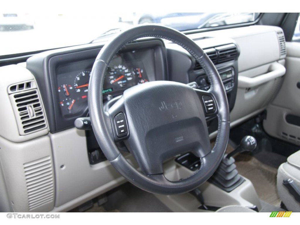 Khaki Interior 2003 Jeep Wrangler Sahara 4x4 Photo #51194215