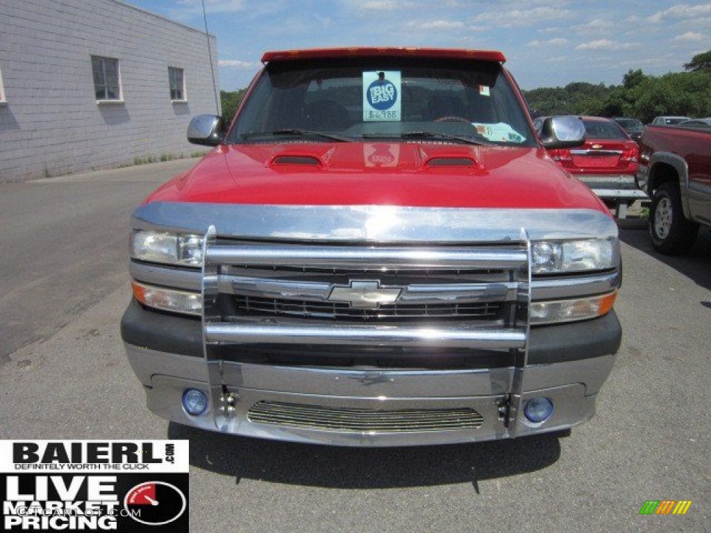 2000 Silverado 1500 LS Extended Cab 4x4 - Victory Red / Graphite photo #2