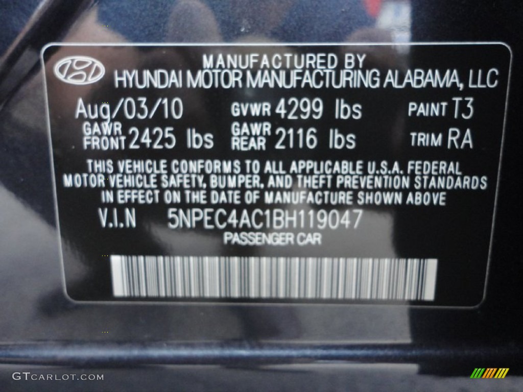 2011 Sonata SE - Pacific Blue Pearl / Gray photo #15