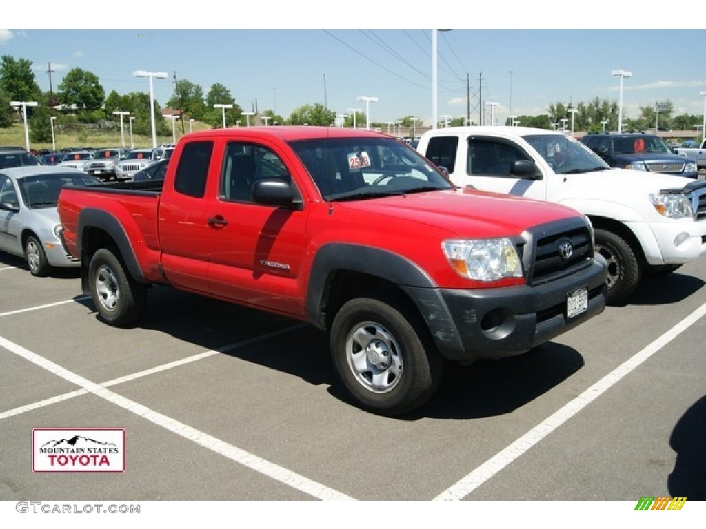 2008 Tacoma Access Cab 4x4 - Radiant Red / Graphite Gray photo #1