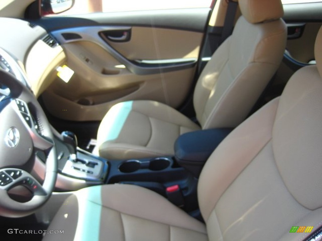2012 Elantra Limited - Red Allure / Beige photo #5