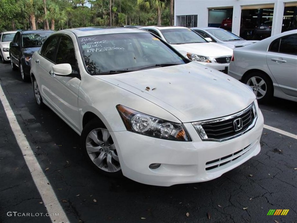 2008 Accord EX-L V6 Sedan - Taffeta White / Ivory photo #1