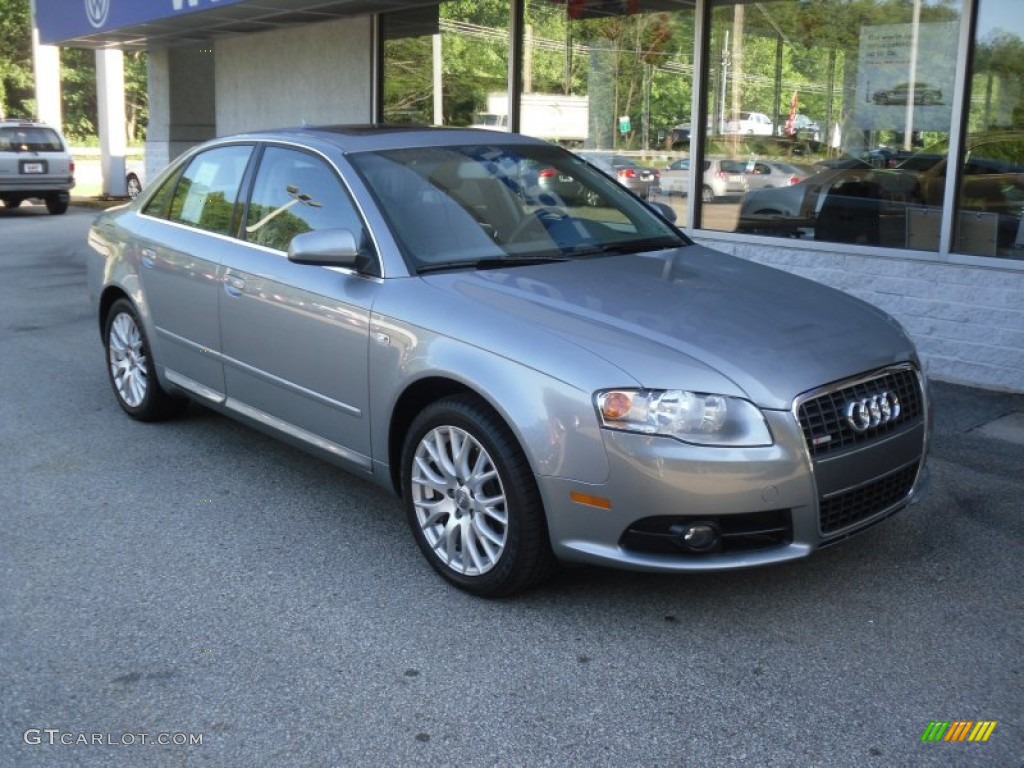 2008 A4 2.0T quattro S-Line Sedan - Quartz Grey Metallic / Light Gray photo #2