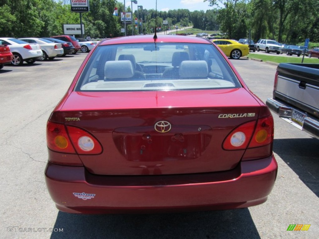 2004 Corolla LE - Impulse Red / Pebble Beige photo #3
