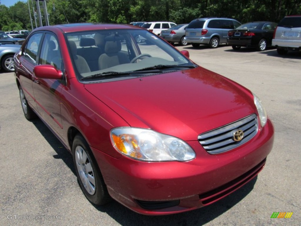 2004 Corolla LE - Impulse Red / Pebble Beige photo #5