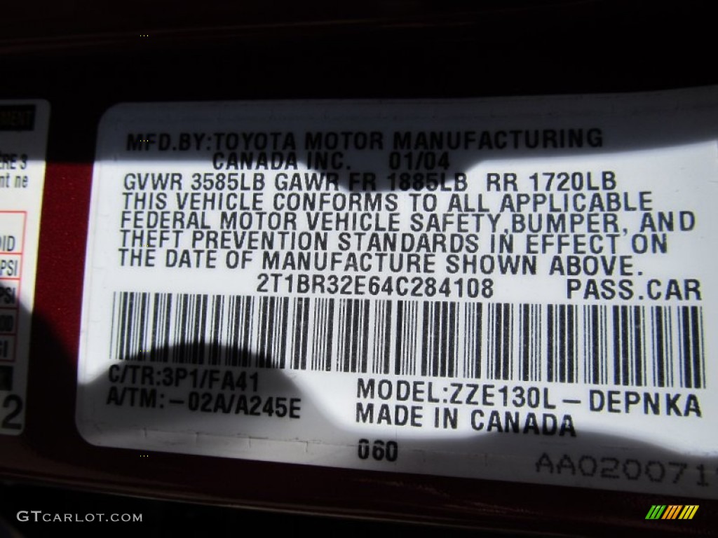 2004 Corolla LE - Impulse Red / Pebble Beige photo #14