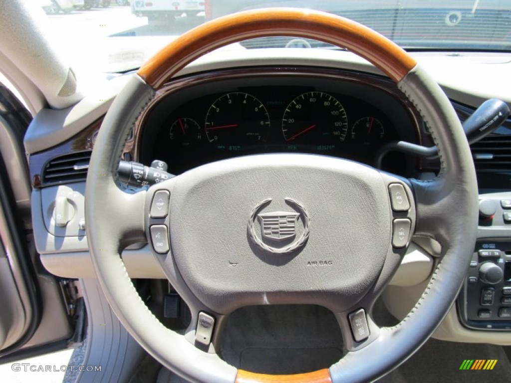 2002 Cadillac DeVille DHS Neutral Shale Steering Wheel Photo #51213080