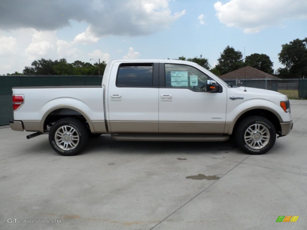 2011 F150 King Ranch SuperCrew - White Platinum Metallic Tri-Coat / Chaparral Leather photo #2