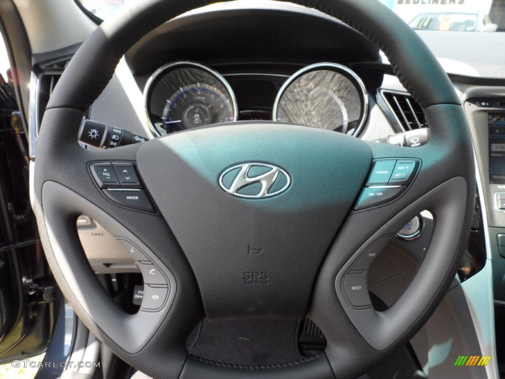 2012 Hyundai Sonata Limited Gray Steering Wheel Photo #51217316
