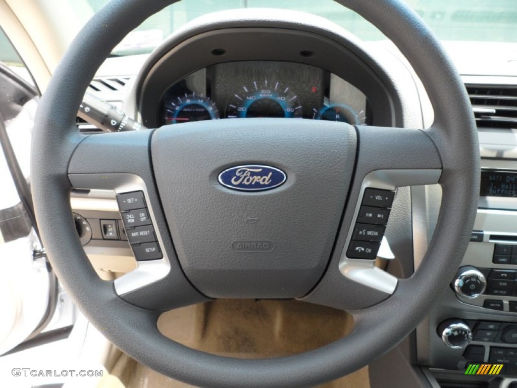 2012 Ford Fusion SE Camel Steering Wheel Photo #51217874