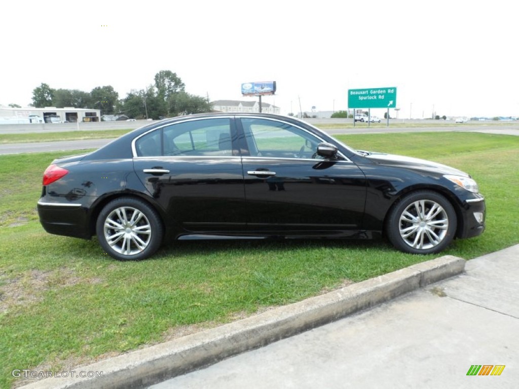 Black Noir Pearl 2012 Hyundai Genesis 3.8 Sedan Exterior Photo #51217961