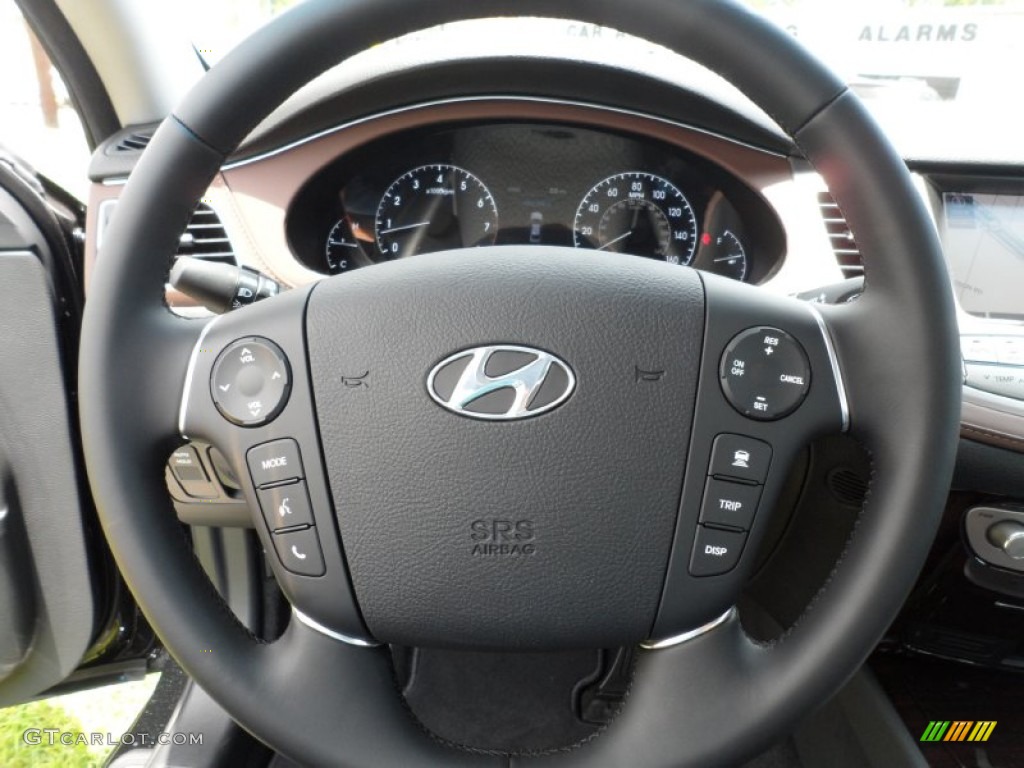 2012 Hyundai Genesis 3.8 Sedan Saddle Steering Wheel Photo #51218486