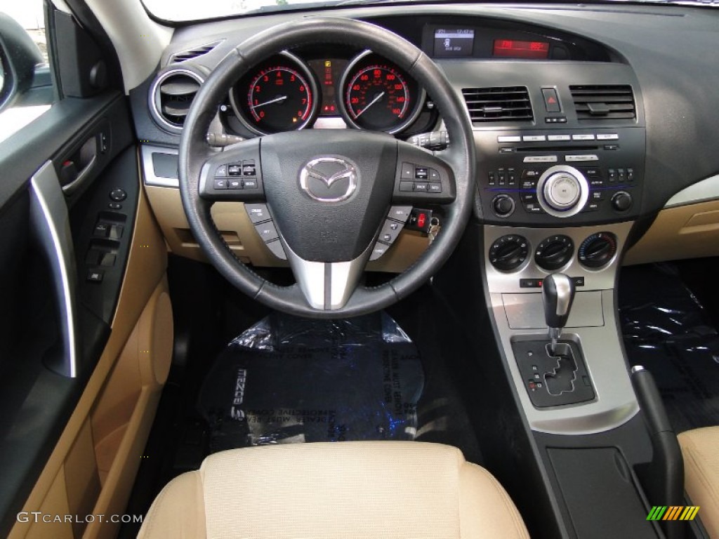 2010 Mazda MAZDA3 s Sport 5 Door Dune Beige Dashboard Photo #51220811