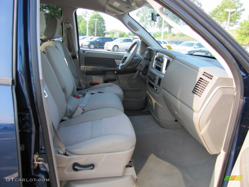 2007 Ram 1500 SLT Quad Cab - Patriot Blue Pearl / Khaki Beige photo #18