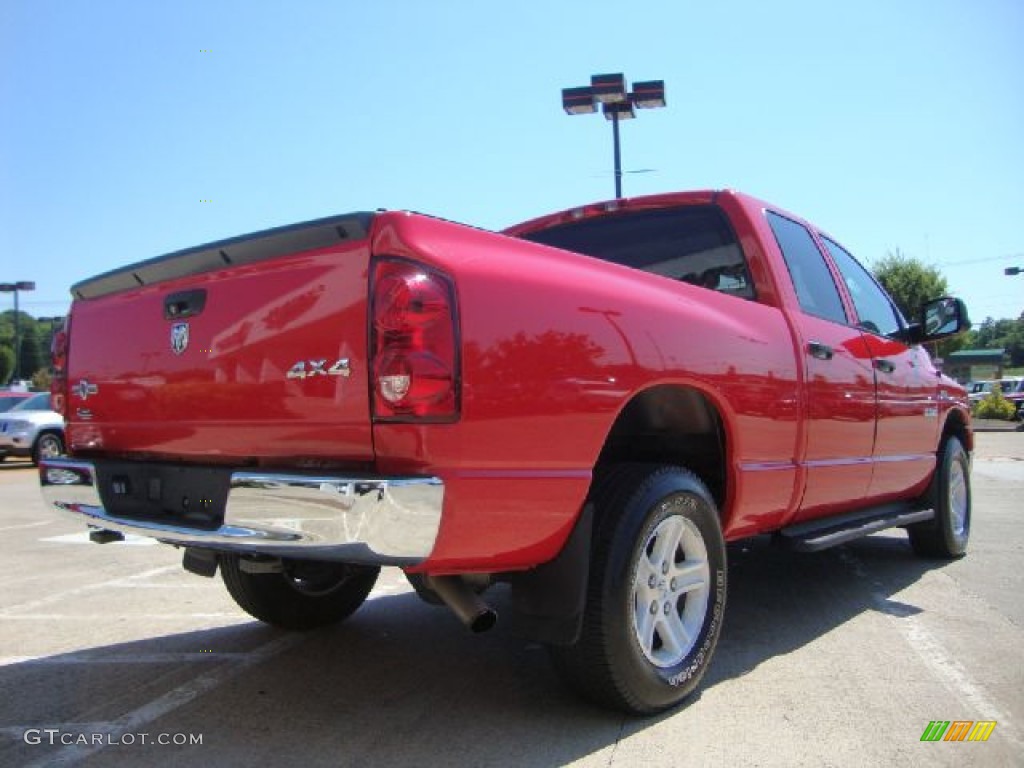 2008 Ram 1500 Lone Star Edition Quad Cab 4x4 - Flame Red / Medium Slate Gray photo #3