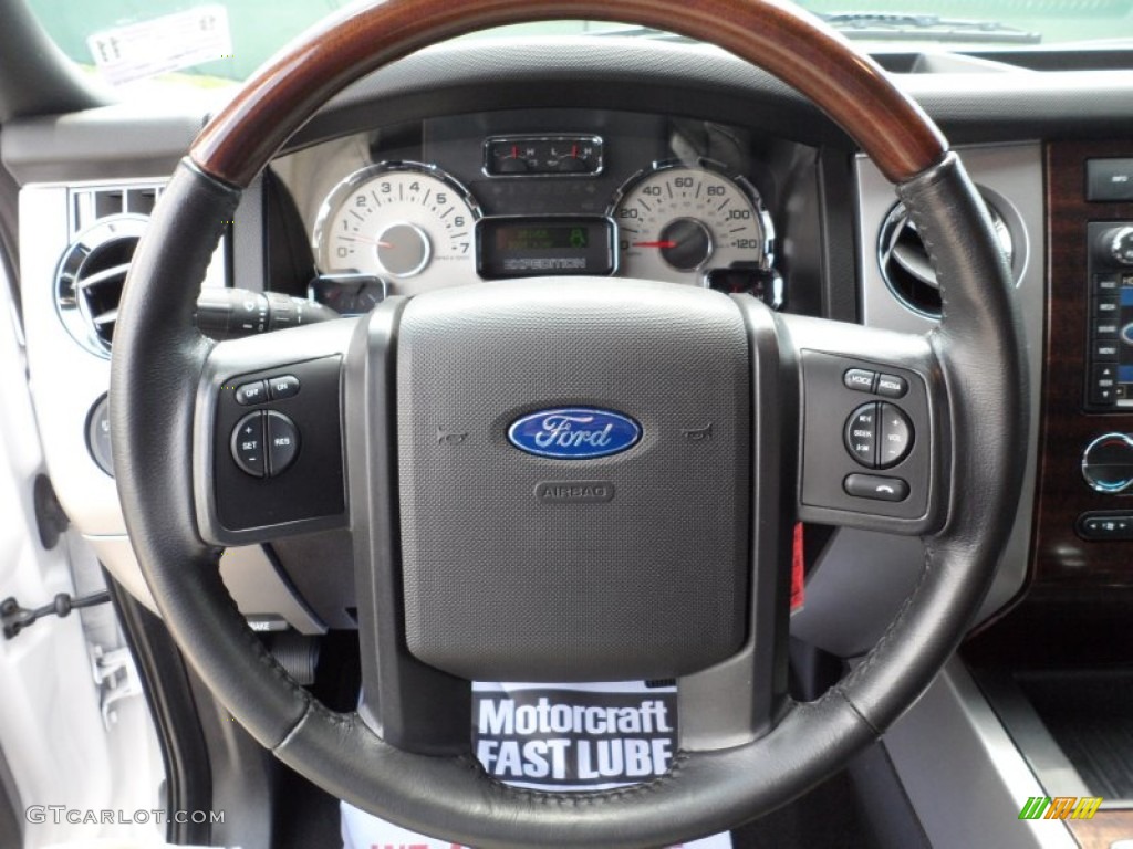 2010 Ford Expedition Limited Charcoal Black Steering Wheel Photo #51228215