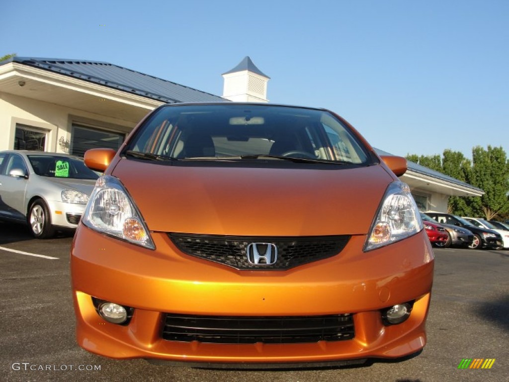 Orange Revolution Metallic 2009 Honda Fit Sport Exterior Photo #51228908